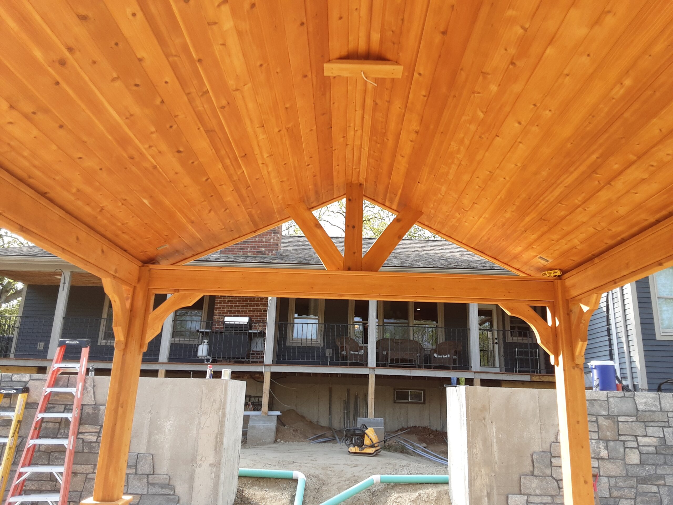 14x14 Cedar Pavillion - Deck Zone